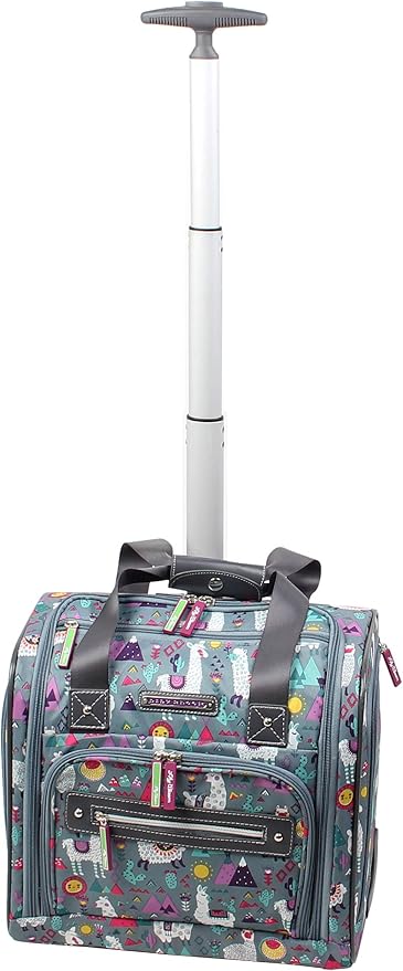 Lily Bloom Designer 15 Inch Carry On - Weekender Overnight Business Travel Luggage - Lightweight 2- Rolling Wheels Suitcase - Under Seat Rolling Bag for Women (One Size, Llama Mama) - Image 6