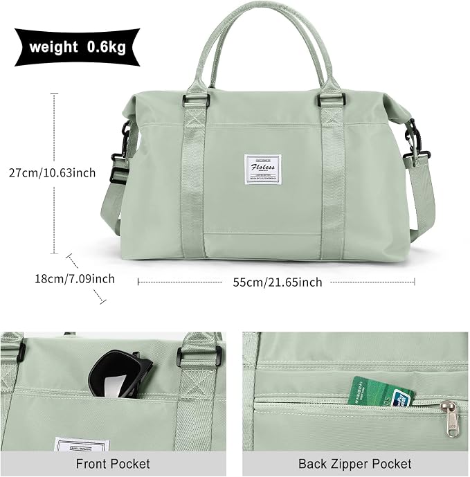 Travel Duffel Bag, Carry On Overnight Weekender Bags for Women | Travel Bag with Wet Pocket & Trolley Sleeve, For Spirit Airlines 18x14x8 Personal Item Bag - Image 4