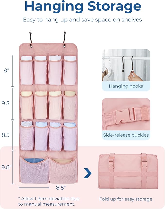 BAGSMART Hanging Compression Packing Cubes 6 Set Cruise Travel Essentials | 3-Fold Space Saving Hanging Shelves, Closet Organizers & Storage, Compressible Suitcase Organizer Bags, Machine Washable Cube - Image 3