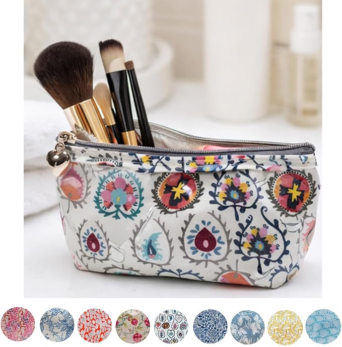 Jacaranda Living Small Cosmetic Bag - Water-Resistant, PVC-Lined, Compact & Travel Ready Make Up Bag, Easy to Clean - Wild Things Print - Image 2
