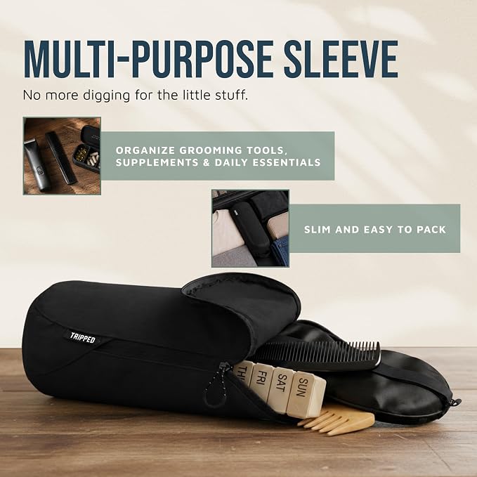 Toiletry Bag Kit 3 Piece Set: Hanging Travel Toiletry Bag + 311 TSA Cosmetic Liquid Bag + Accessory Organizer Pouch - Image 5