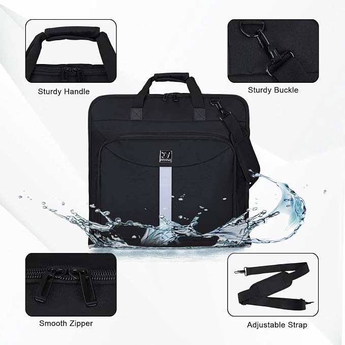 Goloni Garment Bag For Men Women Travel & Business,Hanging Clothes & Multiple Compartment,Waterproof Foldable Suit Bag Black - Image 5