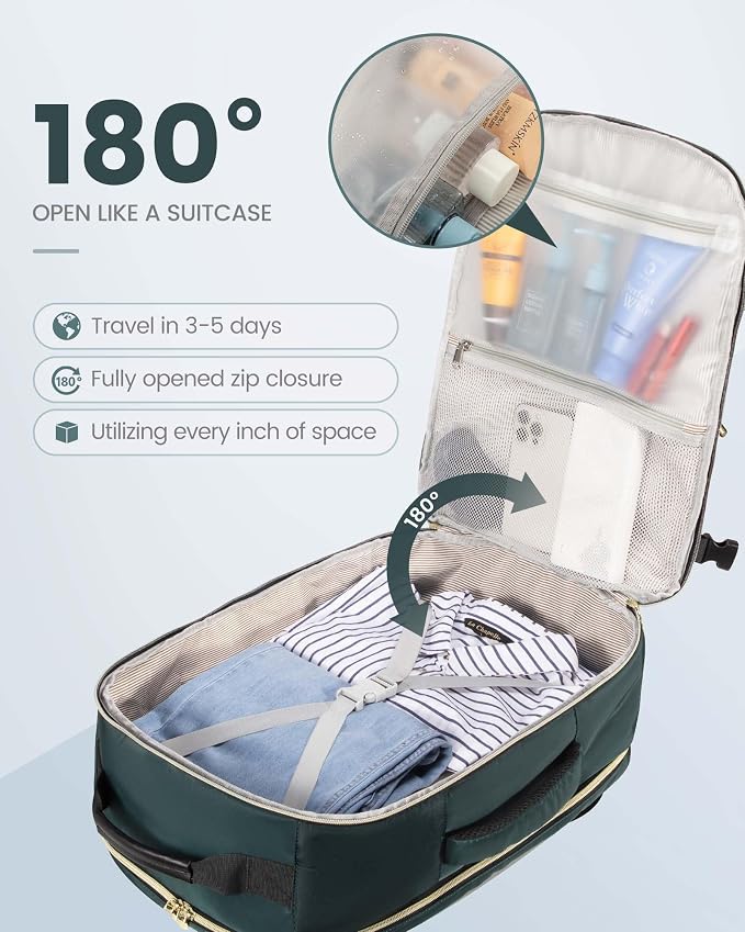 LOVEVOOK 50L Travel Backpack Flight Approved Carry on Backpack,3 Packing Cubes,Waterproof Personal Item Travel Bag,TSA Carry on Luggage Suitcase Travel Essentials,Gifts for Women & Men,fits 18" Laptop - Image 2