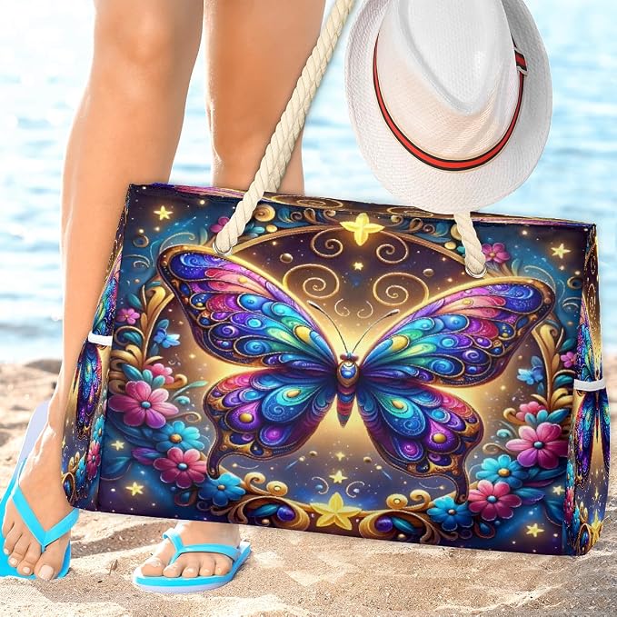 Large Beach Bag with Zipper Beach Bags for Women Water Resistant Swim Pool Bag - Image 7