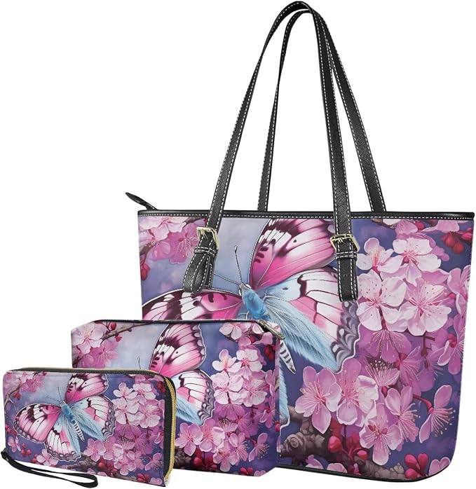 Women Purse Handbags Wallet Sets Leather Shoulder Tote Bag for Women,Top Handle Purse with Wrist Wallet Bag - Image 5