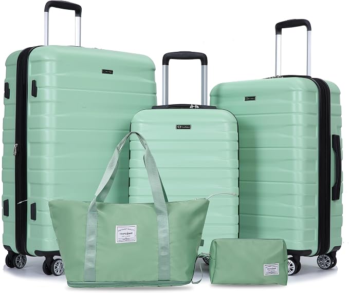 Travelhouse Hardside 3-piece Luggage Set, PC suitcases with Spinner Wheel | Double Spinner Wheels,TSA Lock, Underseat Waterproof Duffel Bag by Travelhouse