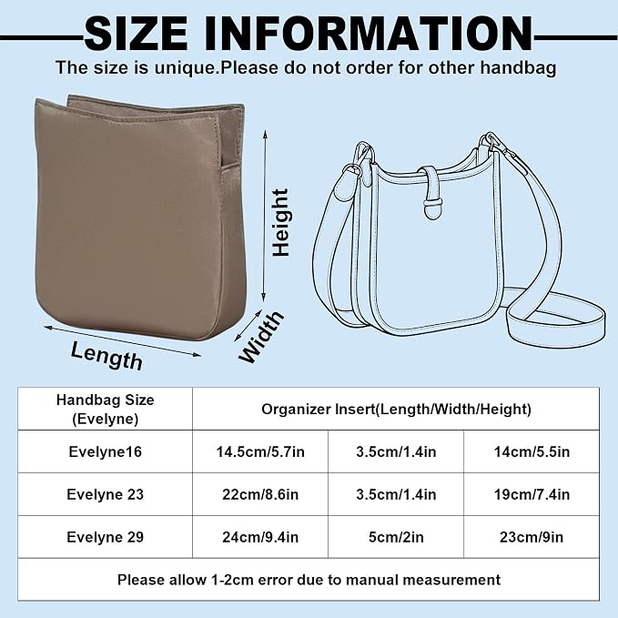 Purse Organizer Insert, Nylon Inner Liner Bag for Hermes Evelyne 16/23/29 Durable Storage Bag Organizer Zipper Bag (Style-01, E23) - Image 5