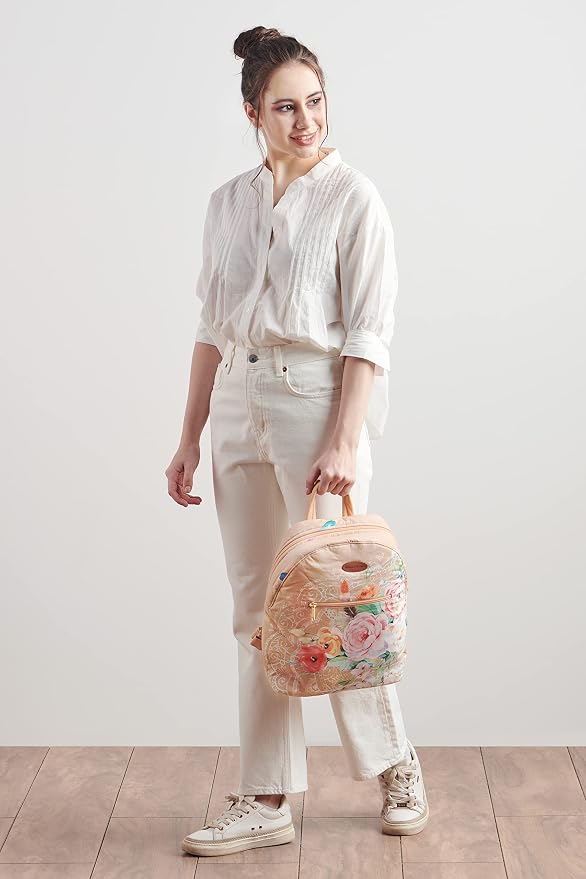 Maison d' Hermine Backpack for Women Men Cotton Shoulder Multipurpose Rucksack with Small Pouch Lightweight Multi Pocket Bag for Travel Work Beach Perfect for Spring Summer (Ibiza - Wheat) - Image 8