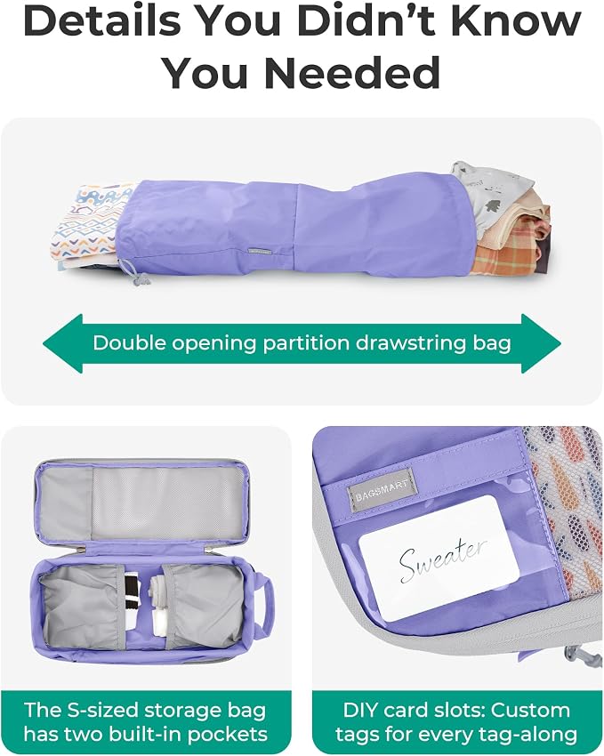 BAGSMART 6 Set /4 Set/2 Set Compression Packing Cubes for Travel, Lightweight Luggage Organizer Bags, Durable Space Saver Bags Travel Essentials - Image 5
