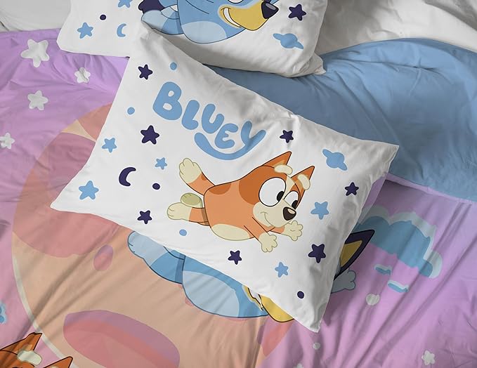 Bluey Bingo Full Comforter Set 7 Piece Kids Bedding for Girls, Multi | Bed in a Bag, Comforter Sheets Shams Pillowcases, Official Brand, Soft Microfiber, Machine Washable, Girls Gift - Image 5