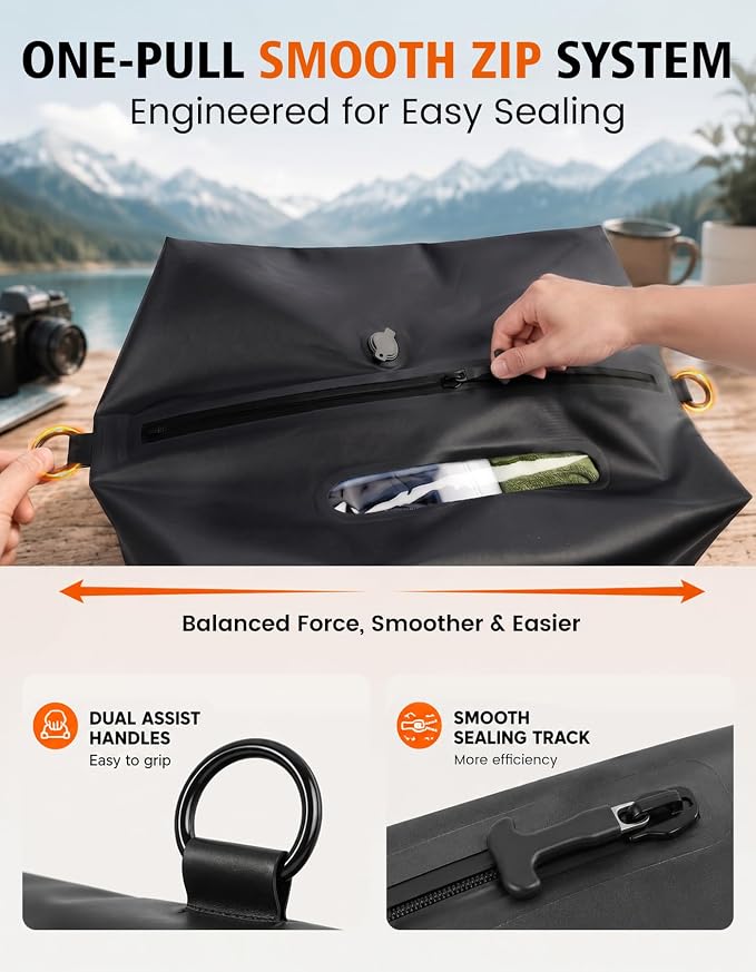 Vacuum Travel Bags with Pump, 34L Space Saver Vacuum Compression Bags for Travel Luggage Suitcase Backpack, Waterproof & Reusable Vacuum Packing Cubes for Clothing (1PCS + Pump) - Image 5
