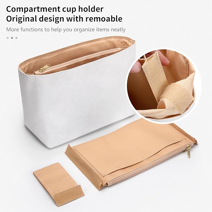 Tote Bag Organizer Insert Compatible with Geya Hobo Handbag, Dupont Paper Inner Purse Organizer Insert, Makeup Liner Bag Shaper (White) - Image 6