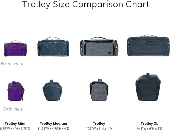 Lug Trolley Cosmetic Case for Travelers – Accordion Brush Pocket, Trolley Sleeve, 100% Polyester – METALLIC GOLD - Image 3