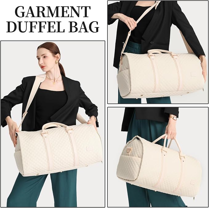 seyfocnia Convertible Carry on Garment Bag for Women, Garment Bags for Travel with Shoe Pouch 2 in 1 Hanging Suitcase Suit Bag for Women Travel Duffle Bag Garment Bag - Image 6
