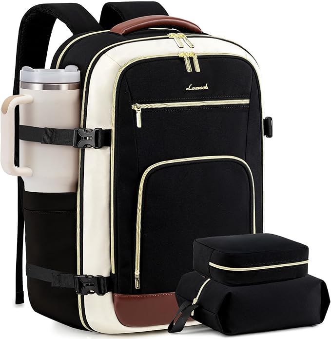 LOVEVOOK Carry On Travel Backpack for Women Flight Approved, 40L Large Personal Item Backpack Travel Bag for Airplanes, Business 17 Inch Laptop Backpack, Weekender Overnight Daypack, with 2 Cubes by LOVEVOOK