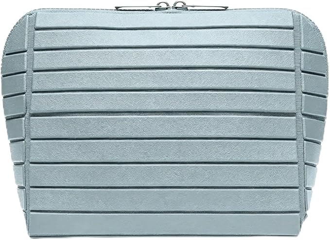 Travel Makeup Organizer Bag with Fold-Down Design, Adjustable Dividers, 27 Pockets & 3 Brush Holders, Large Capacity Cosmetic and Toiletry Organizer (green) by Unknown