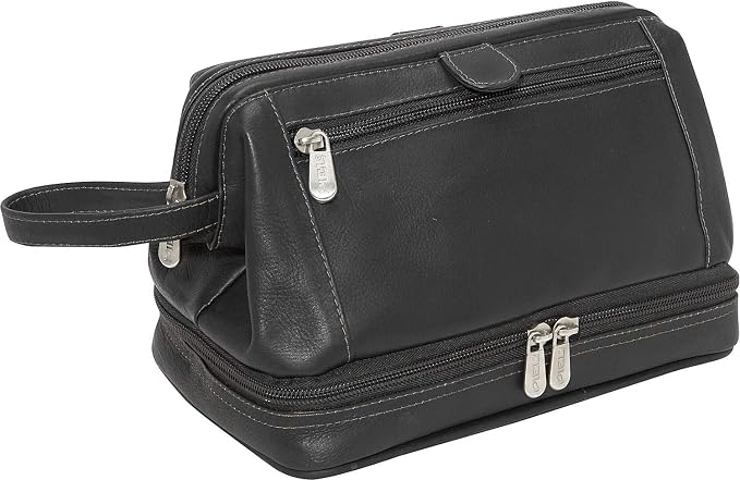 Piel Leather U Frame Utility Kit with Zip Bottom, Black, One Size - Image 4