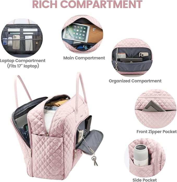 LOVEVOOK Travel Duffle Bag - Women's Weekender Carry On Overnight Laptop & Gym Bag With Toiletry/Shoe Pocket, Hospital Labor Bag - Image 2