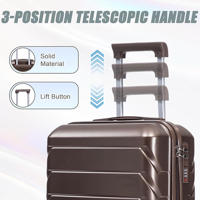 20+14 Inch Hardshell Luggages, Lightweight Durable ABS Suitcase with Spinner Wheels - Image 6