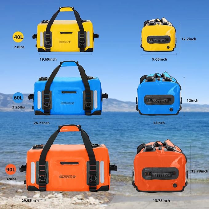 ESONE Dry Bags Waterproof Backpack for Men/Women Dry Bags for Kayaking Waterproof Backpack for Travel Dry Bag Backpack Waterproof Duffel Bag Applicable Boating Camping Paddle Board Surfing（40L） - Image 6