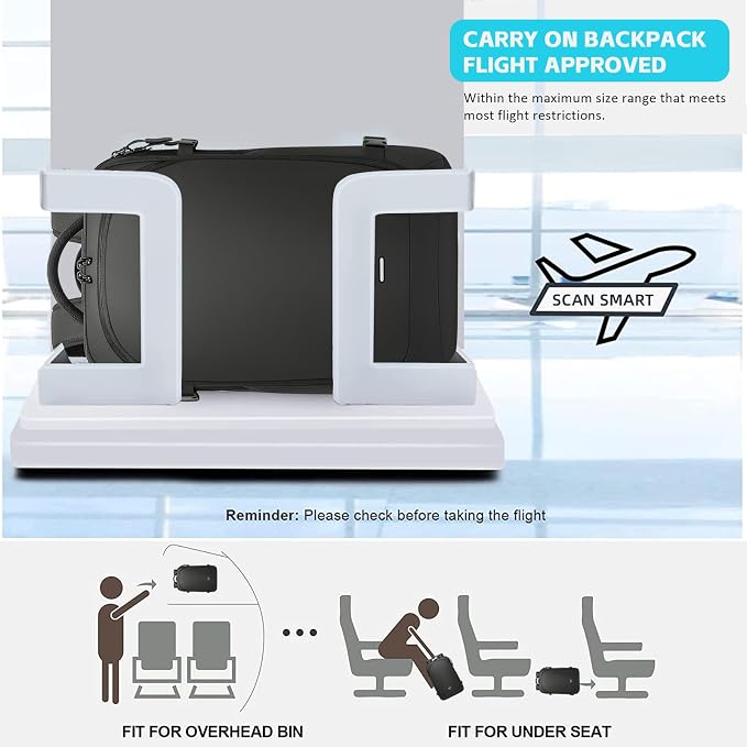TANGCORLE Vacuum-Compressed Travel Backpack: Expandable, Airline-Approved Laptop Backpack—Unisex Business Backpack - Image 7