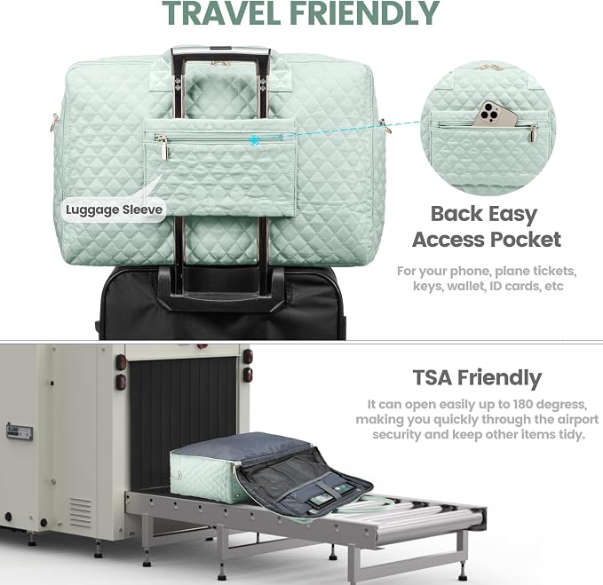 LOVEVOOK Travel Duffle Bag - Women's Weekender Carry On Overnight Laptop & Gym Bag With Toiletry/Shoe Pocket, Hospital Labor Bag - Image 4