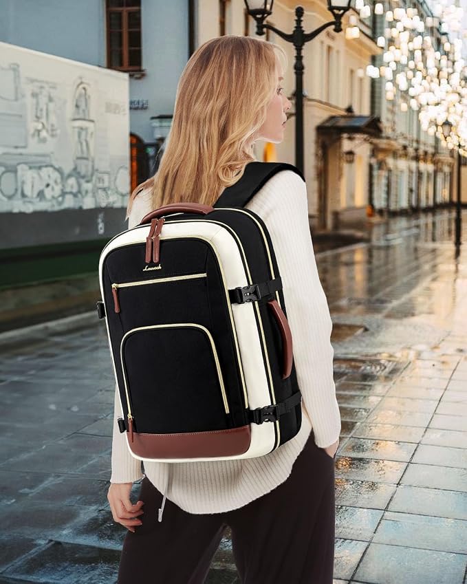 LOVEVOOK 50L Travel Backpack for Women Flight Approved, Carry on Backpack for Airplanes, TSA Personal Item Travel Bag, Waterproof 18 Inch Laptop Backpack, Business Weekender Overnight Daypack, 4Pcs - Image 9
