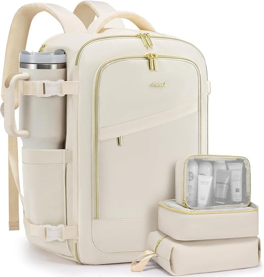 LOVEVOOK 40L Travel Backpack for Women, Carry On Flight Approved, Large Personal Item Bag, Fits 17 inch Laptop, TSA Approved Luggage with 3 Packing Cubes, Waterproof Weekender Gym Backpack by LOVEVOOK