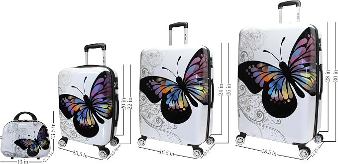 World Traveler Butterfly Luggage, 4-Piece Set - Image 10