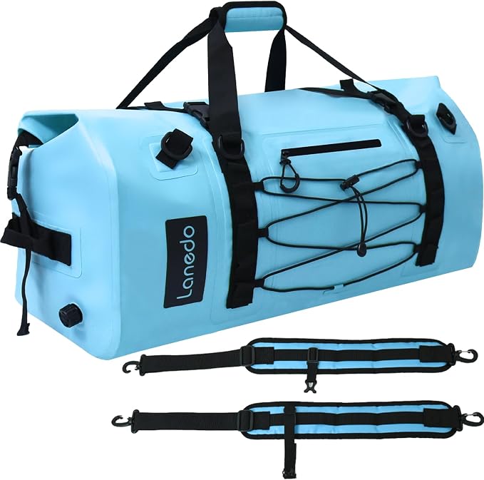 80L Dry Bag Large Waterproof Bag Roll-Top Heavy Duty Fishing Duffel Bag with Durable Straps & Handles for Kayaking Paddle boarding Boating Rafting Fishing by Lanedo