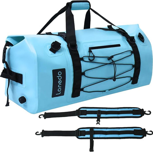 80L Dry Bag Large Waterproof Bag Roll-Top Heavy Duty Fishing Duffel Bag with Durable Straps & Handles for Kayaking Paddle boarding Boating Rafting Fishing by Lanedo