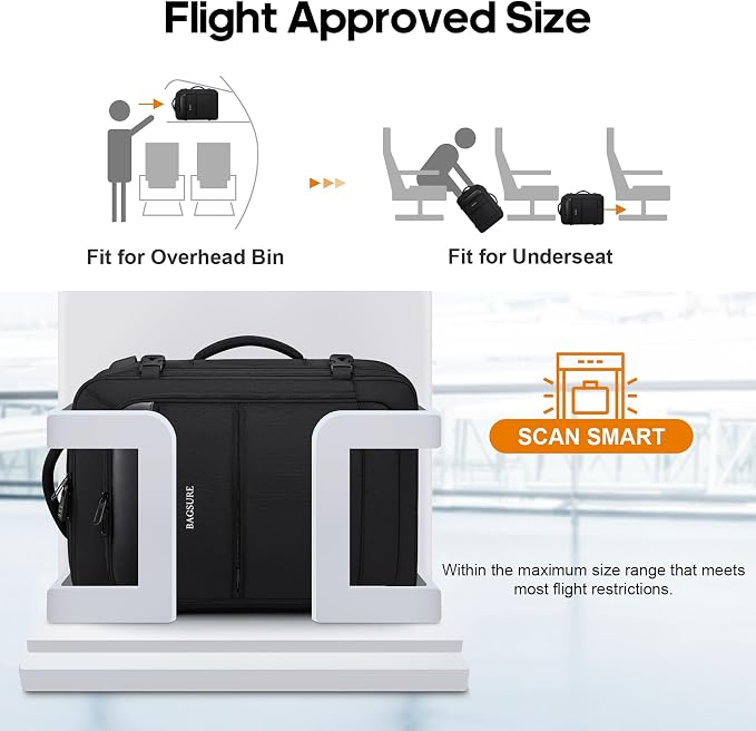 Bagsure Travel Backpack Carry On Backpack 42L Flight Approved, Expandable Laptop Backpack with Packing Cubes & Shoe Pocket, Water Resistant Luggage Backpack for Men Women, Large Backpack 20 * 14 * 7" - Image 7