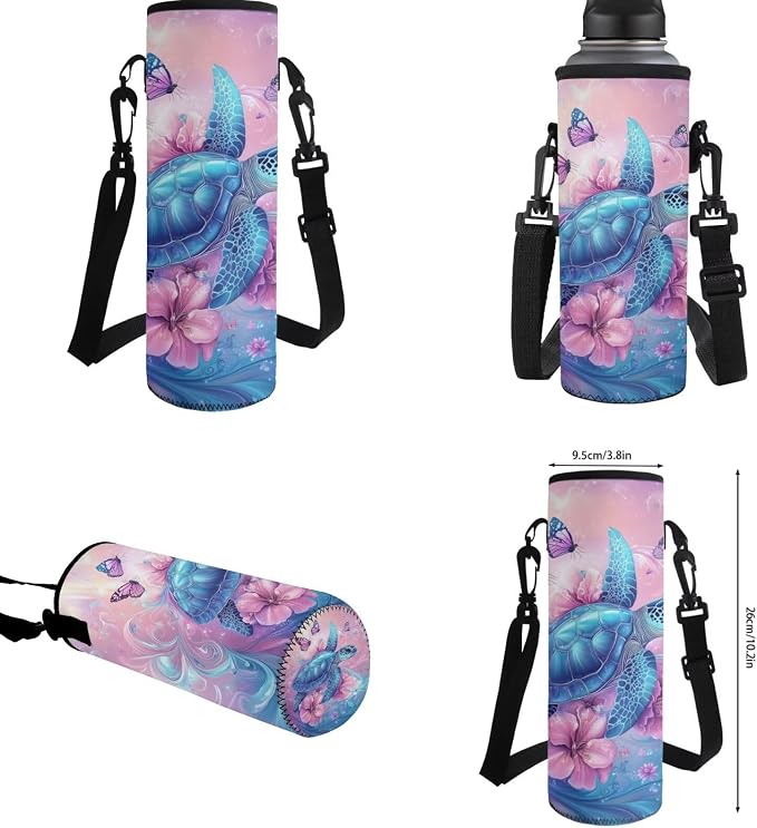 Teen Girls Backpack Sea Turtle Bookbag and Lunch Box Set for Girls, Butterfly Floral Cute Backpack for Middle School Girl Back to School Gift Supplies 17 inch Bookbag Set of 4 - Image 6