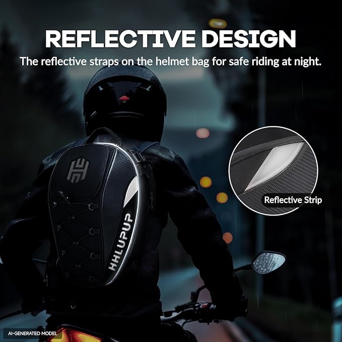 Motorcycle Tail Bag Seat Helmet Large Capacity Dual Use Motorcycle Backpack, 25L-38L Waterproof Luggage Bags White - Image 6