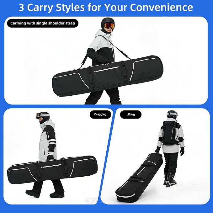 360° Padded Ski and Snowboard Travel Bag, Water-resistant Durable Storage Case for Air Travel and Road Trips - Image 7