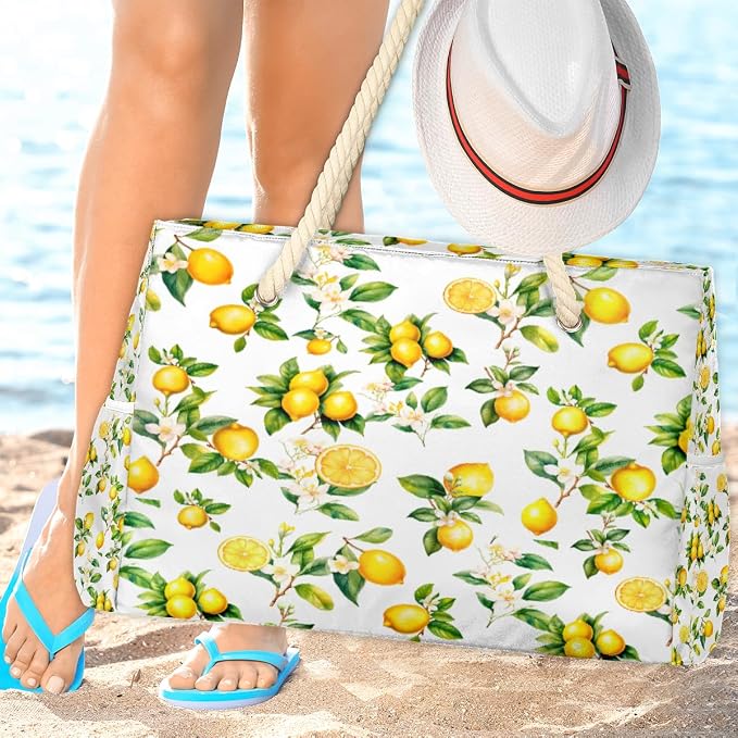 Large Beach Bag with Zipper Beach Bags for Women Water Resistant Swim Pool Bag - Image 2