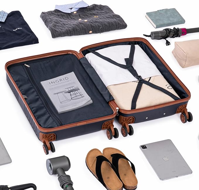 Carry on Luggage 22x14x9 Airline Approved, Suitcases with Wheels Hardshell, Lightweight Hardside Luggage Set with TSA Lock, 20Inch Blue Carry on Suitcase - Image 8
