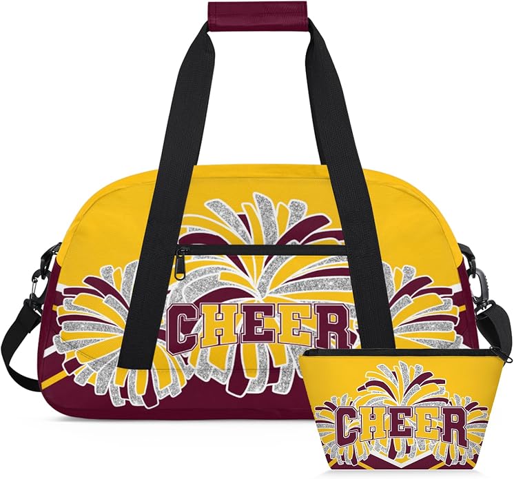 Cheerleading Dance Bag for Women Cheer Team Sport Gym Makeup Cosmetic Bag 2 Pcs Set by Mardesigns