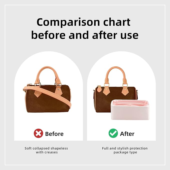 DGAZ Silk Purse Organizer Insert Fits LV Speedy 16/20/25/30/35/45 bags，Silky Smooth Bag Organizer，Luxury Handbag & Tote Shaper（Pink，New nano 16） - Image 4