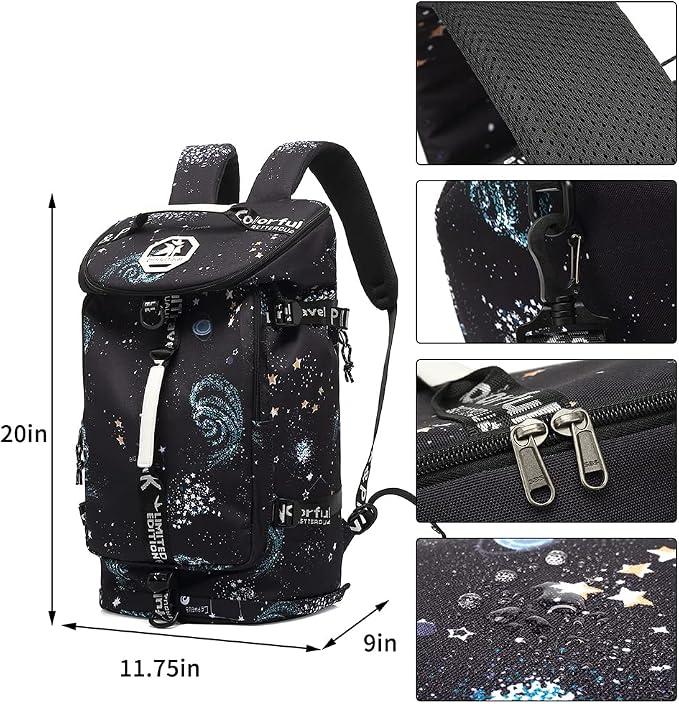 Kalesi Cool Gym Duffle Bag Backpack 4-Way Waterproof with Shoes Compartment for travel Sport Hiking laptop Lightweight - Image 2