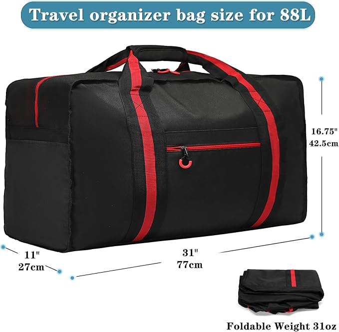 Large Duffle Bag for Women Men Heavy Duty Gear Storage Bag Foldable 88L Weekender Gym Overnight Bags - Image 5
