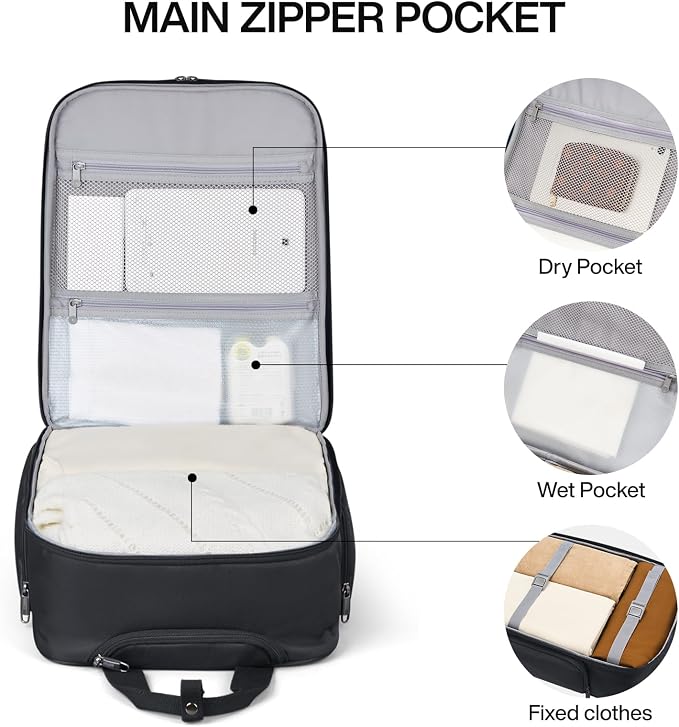 Hanke 16 Inch Underseat Carry On Luggage With Wheels, Small Rolling Suitcase Lightweight Under Seat Carry On Bag, Airline Approved Personal Item Overnight Softside Travel Luggage Bag,Black - Image 6