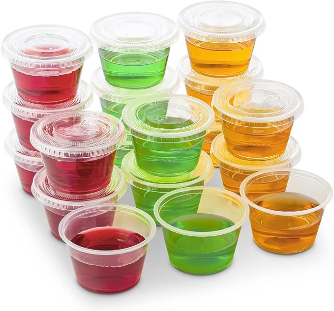 DuraHome Plastic Portion Cups with Lids 4 oz. & 5.5oz. Combo Pack of 150 Leakproof Jello Cup Mini Containers for Salad Dressing Sauce Condiment Snack Souffle and Salsa, Disposable, Interchangeable - Image 4
