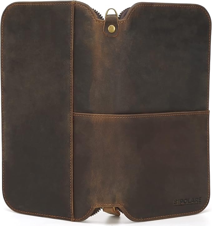 Polare Full Grain Leather Family Passport Holder Travel Wallet and Documents Organizer RFID Blocking Case Fits 6 Passports - Image 4