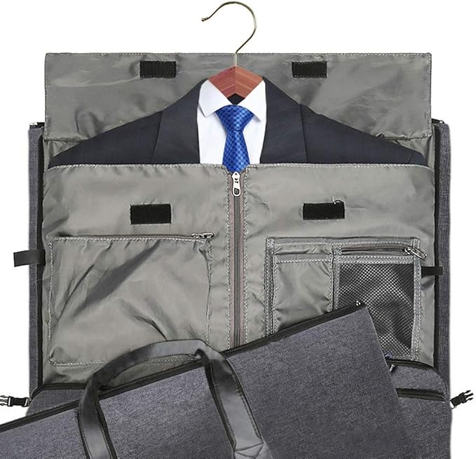 Modoker Convertible Garment Bag with Shoulder Strap, Carry on Garment Duffel Bag for Men Women - 2 in 1 Hanging Suitcase Suit Travel Bags, Black - Image 4