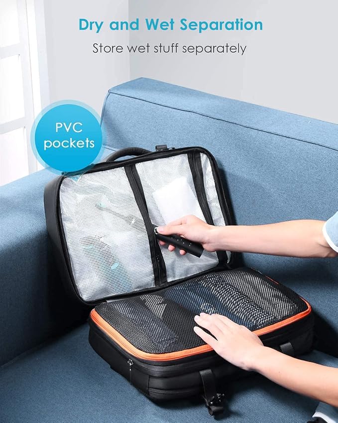 HOMIEE 40L Travel Backpack Expandable Carry on Backpack TSA Approved | Personal Item Backpack Fit 15.6 Inch Laptop, USB Charging Port, Waterproof Luggage Suitcase for Business Weekender - Image 5