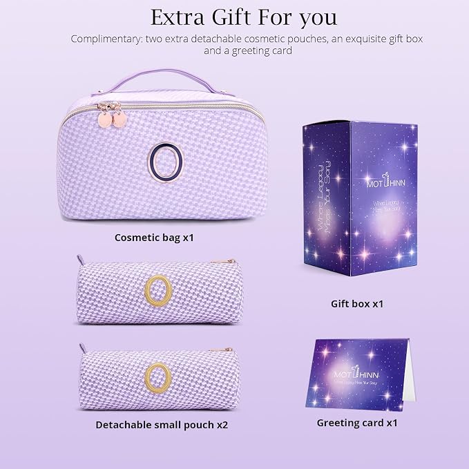Personalized Gift Travel Makeup Bag: Initial Makeup Organizer Bag for Women | 3-in-1 Custom Make up Bag Set - Vegan Leather Travel Cosmetic Bag - Luxury Gift for Women – Birthday, Anniversary, Graduation - Image 5