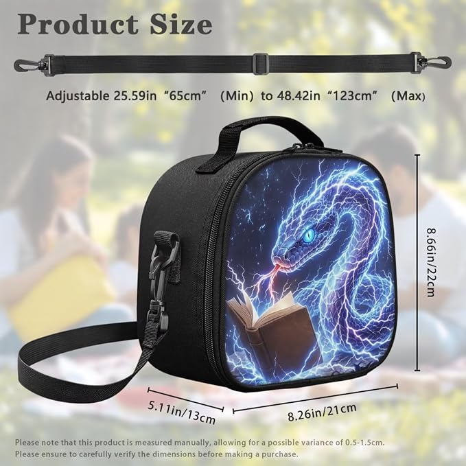 Cool Lightning Snake Print Backpack Set for Kids 4-Piece Animal Pattern School Bag with Lunch Box for Boys Elementary Back to School Supplies Ages 5-12 - Image 5