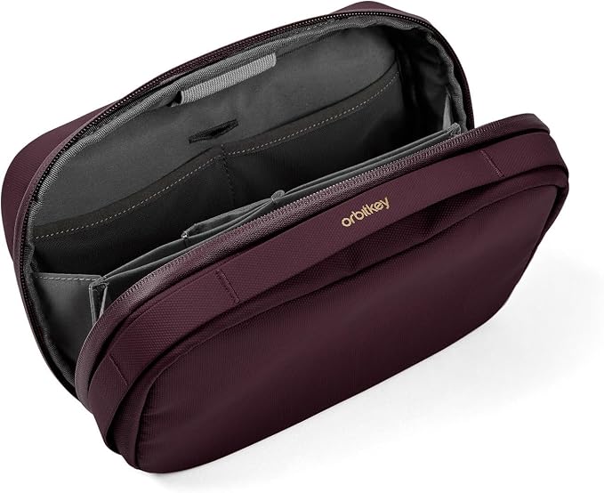 Orbitkey 2-in-1 Tech Accessory Pouch with Detachable Slim Sleeve – Travel Electronics Organizer for Cables, Chargers, Earbuds, Power Bank – Compact Gadget Bag & Portable Tech Storage Case (Plum) - Image 2