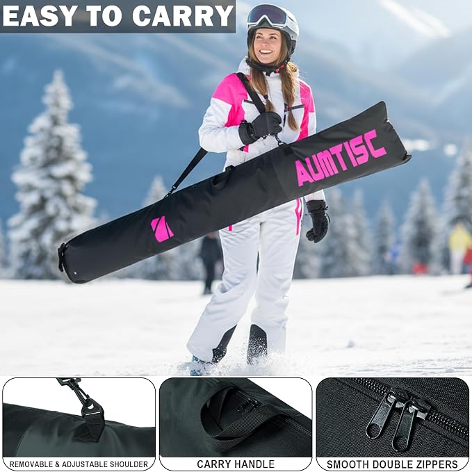 AUMTISC Ski and Boot Bag Combo for Air Travel Flying, Padded Two-Piece Snow Ski Bags, Adjustable Length Ski Travel Bag for Skis Up to 200cm and Boots Up to Size 13 - Image 5